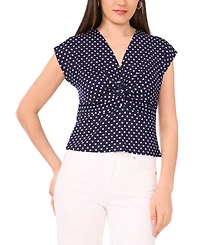 Sam & Jess Women's V-neck Twist-Front Short Sleeve Top