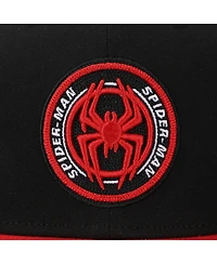 Marvel Men's Spider-Man Into The Spider-Verse Miles Morales Logo Adult Black Snapback Cap