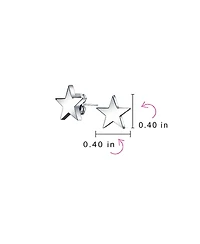 Bling Jewelry Set of 2 Patriotic Celestial Rock Star Stud Earrings Black Plated Steel 10MM