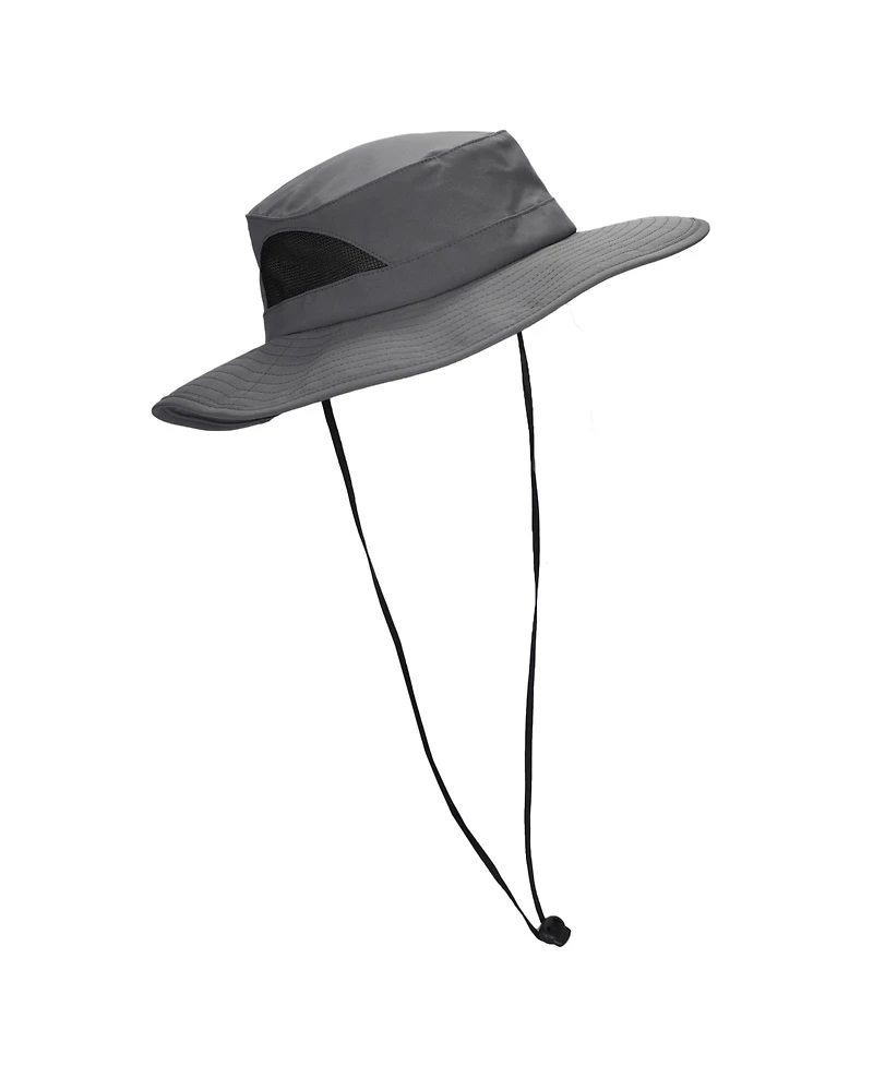 Generic Men's 2-Pack Charcoal & Khaki Wide Brim Technical Boonie Sun Hat with Vented Mesh Piecing