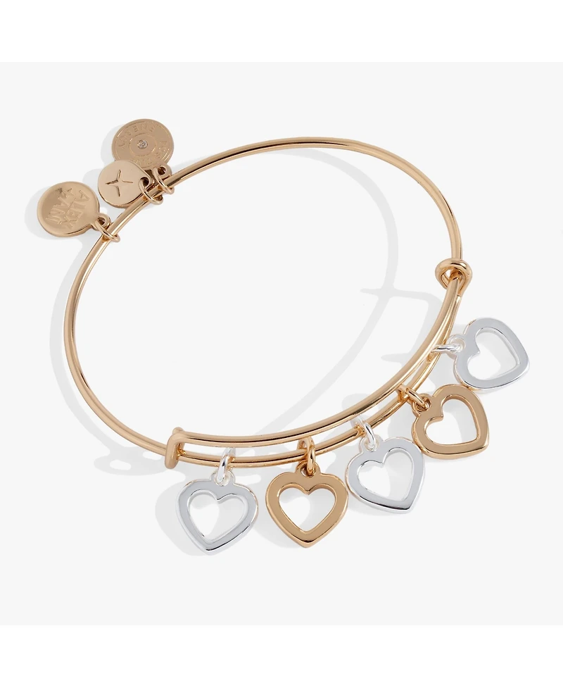 Hearts Multi Charm Bangle Bracelet