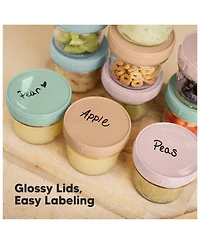 KeaBabies 12pk Prep Baby Food Storage Containers, 4 oz Leak-Proof, Bpa Free Glass Jars for Feeding