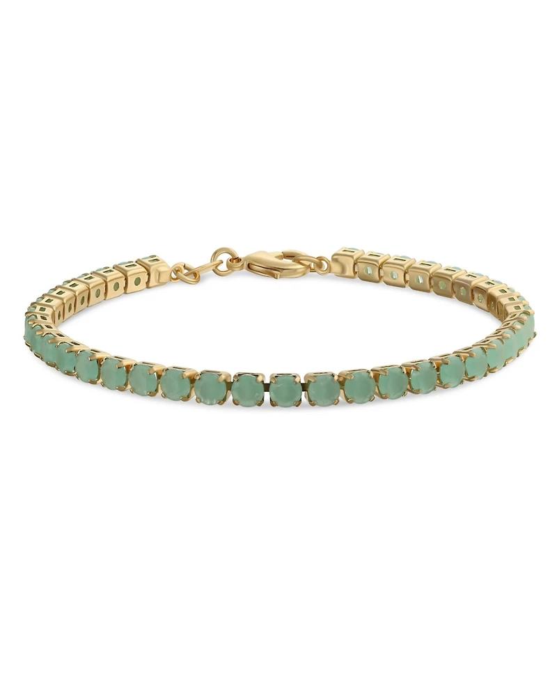 Bling Jewelry Classic 12CTW Prong Basket Set Solitaire Round Cubic Zirconia Cabochon Cz Tennis Bracelet Gold Plated 7.5 Inch