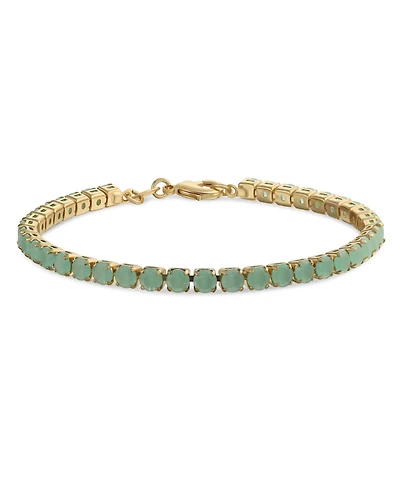 Bling Jewelry Classic 12CTW Prong Basket Set Solitaire Round Cubic Zirconia Cabochon Cz Tennis Bracelet Gold Plated 7.5 Inch