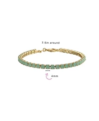 Bling Jewelry Classic 12CTW Prong Basket Set Solitaire Round Cubic Zirconia Cabochon Cz Tennis Bracelet Gold Plated 7.5 Inch