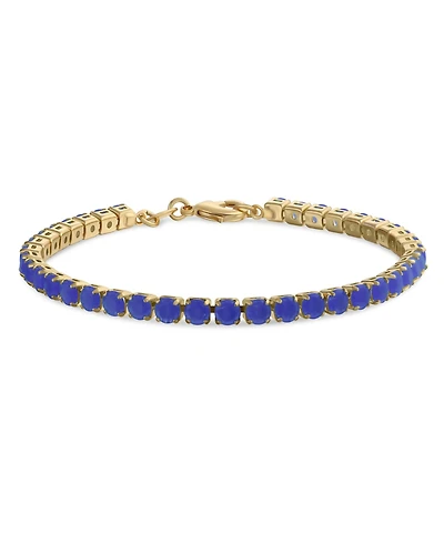 Bling Jewelry Classic 12CTW Prong Basket Set Solitaire Round Cubic Zirconia Cabochon Cz Tennis Bracelet Gold Plated 7.5 Inch