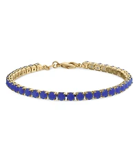 Bling Jewelry Classic 12CTW Prong Basket Set Solitaire Round Cubic Zirconia Cabochon Cz Tennis Bracelet Gold Plated 7.5 Inch