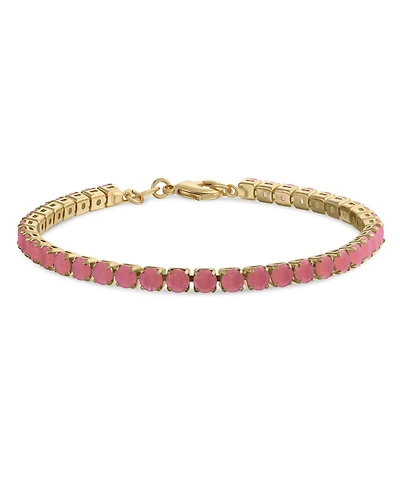 Bling Jewelry Classic 12CTW Prong Basket Set Solitaire Round Cubic Zirconia Cabochon Cz Tennis Bracelet Gold Plated 7.5 Inch
