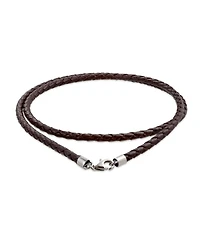 Bling Jewelry Set of 2 Black Brown Leather Braided Cord Necklace