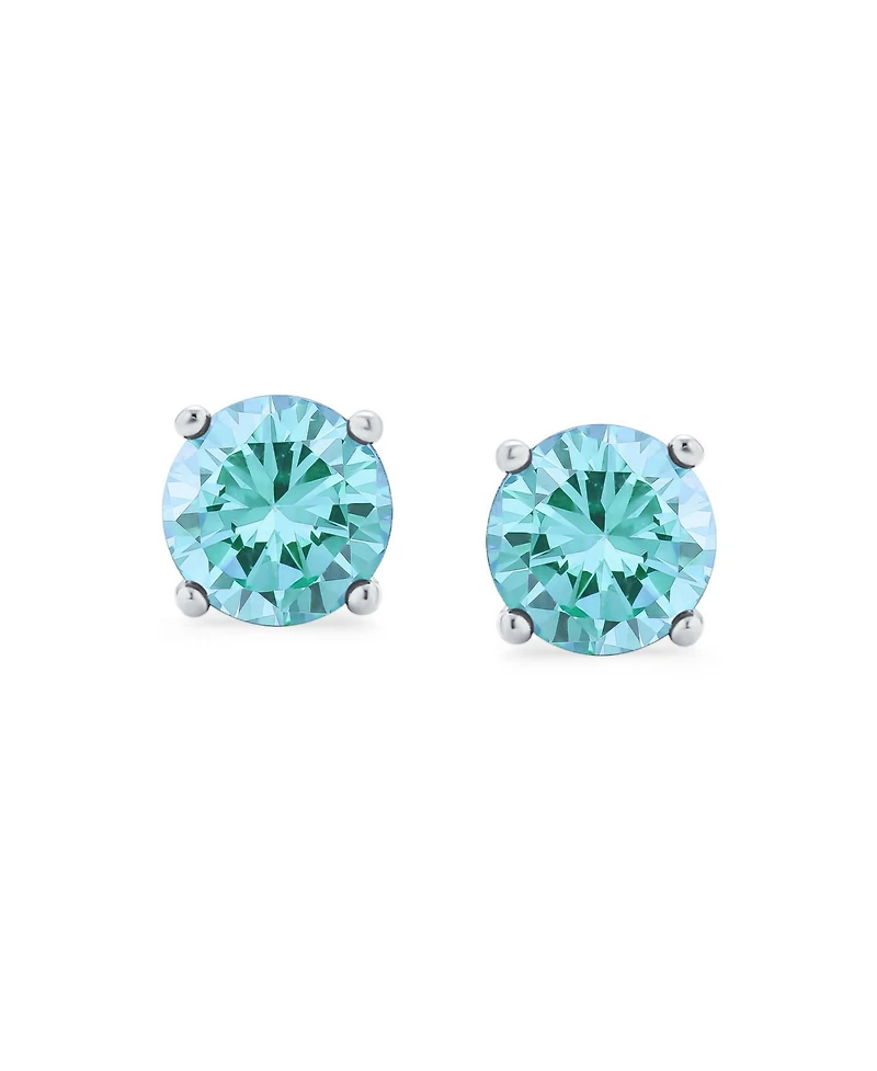 Bling Jewelry 1CTW Round Cubic Zirconia Solitaire Cz Stud Earrings .925 Sterling Silver 7MM