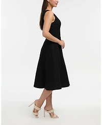 Ellen Tracy Women's Sleeveless Paneled Midi Dress