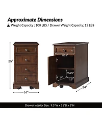 Traditional Mattew End Table with Storage and Built-In Outlets