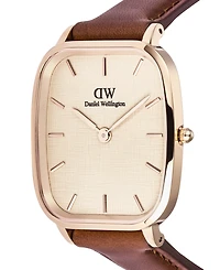 Daniel Wellington Men's Analog Brown Leather Watch, 32mm