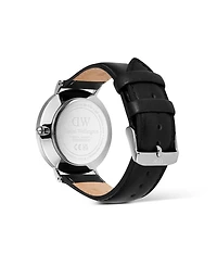 Daniel Wellington Men's Analog Black Leather Watch, 40mm