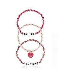 Juicy Couture Kids Beaded Bracelet Set – “Juicy Couture” Letter Beads & Heart Charm
