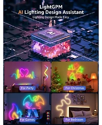 Lepro N1 Ai Smart Rgb Rope Lights, LightBeats Music Sync, Color Segment Diy, Voice Control Via App