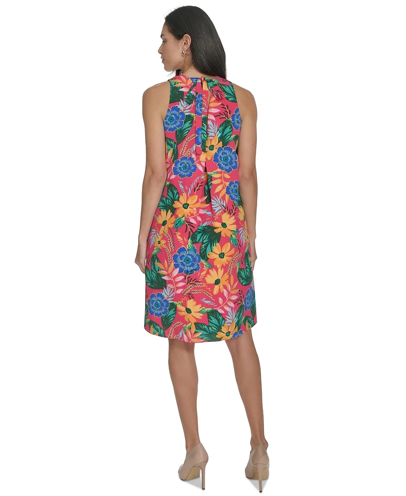 Jessica Howard Petite Floral Sleeveless Jewel-Neck Shift Dress