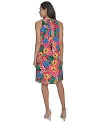 Jessica Howard Petite Floral Sleeveless Jewel-Neck Shift Dress