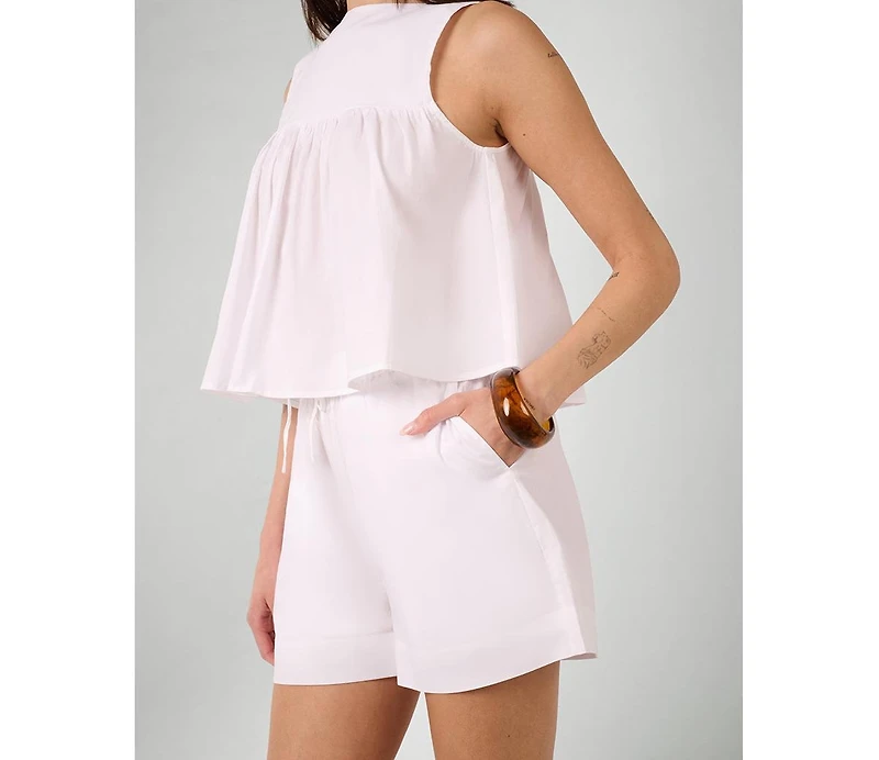 WeWoreWhat Women's Square Neck Babydoll Top