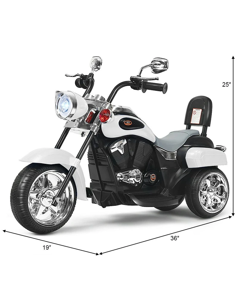 6V Powered Toddler 3-Wheel Motorbike Ride On Toy with Horn and Headlight