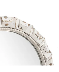 LuxenHome Distressed White Arch Rectangle 36-Inch Tall Wall Mirror, Accent and Vanity