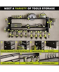 Hausource 3-Tier Power Tool Organizer Shelving Heavy Duty Storage Rack