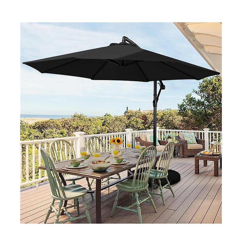 Yaheetech 10 Ft Patio Offset Umbrella Cantilever Umbrella, Red