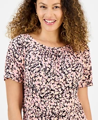 Jm Collection Petite Abstract-Print Top, Exclusively at Macy's
