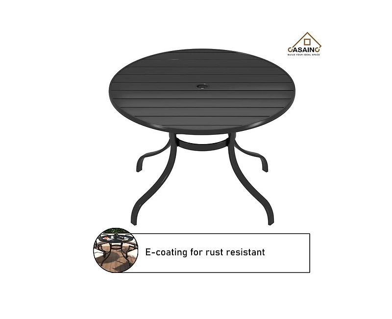 Casainc Round 39.76'' Outdoor Restaurant Steel Table