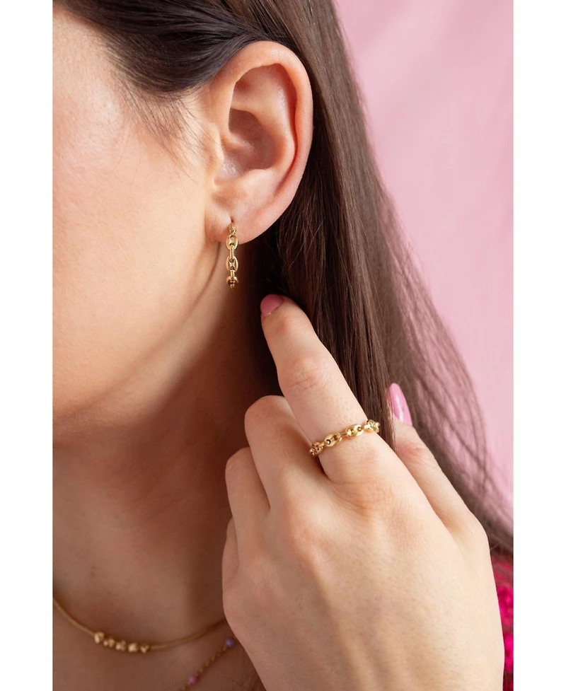 Alex and Ani Frozen Mariner Chain Hoop Earrings