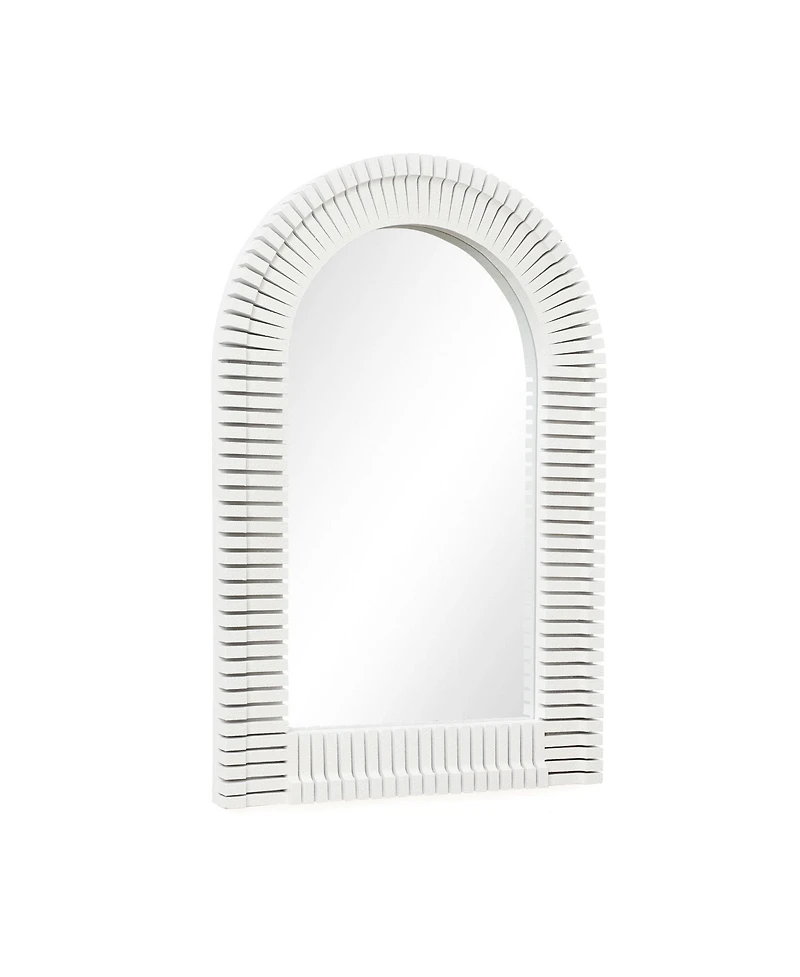 LuxenHome White Arch Rectangle 36-Inch Tall Wall Mirror, Accent and Vanity