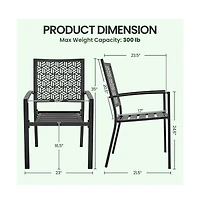 Yaheetech Set of 2 Outdoor Patio Dining Chairs with Slatted Seat