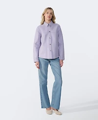 Furniq Uk Women's Leather Shirt Jacket, Created for Macy's