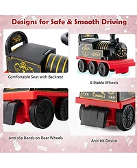 6V Electric Kids Ride On Car Toy Train with 16 Pieces Tracks