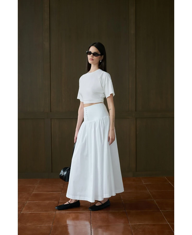 WeWoreWhat Women's Drop Waist Maxi Skirt