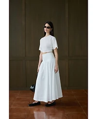 WeWoreWhat Women's Drop Waist Maxi Skirt