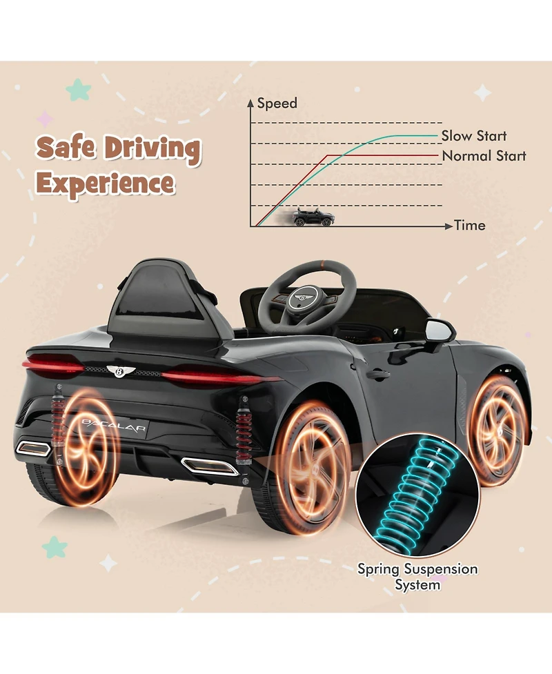12V Battery Powered Licensed Bentley Bacalar Kids Ride-on Racer Car