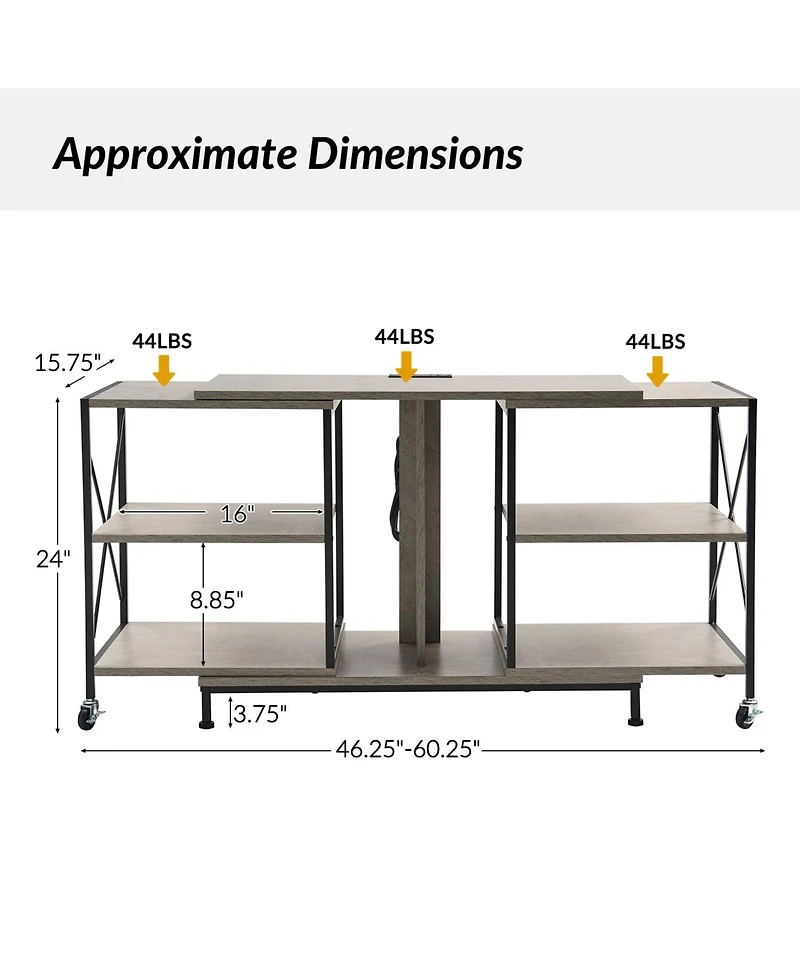 Patricio Flexible Tv Stand with Power Outlets