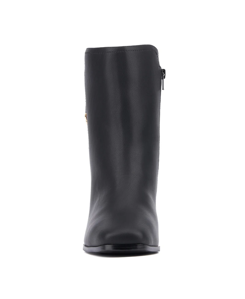 Fashion To Figure Women's Maire Bootie with chain- Wide width