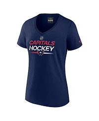 Fanatics Women's Navy Washington Capitals Authentic Pro V-Neck T-Shirt