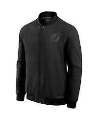 Fanatics Men's Black New Jersey Devils Authentic Pro Road Full-Zip Bomber Jacket