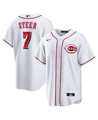 Nike Men's Spencer Steer White Cincinnati Reds Home Replica Jersey