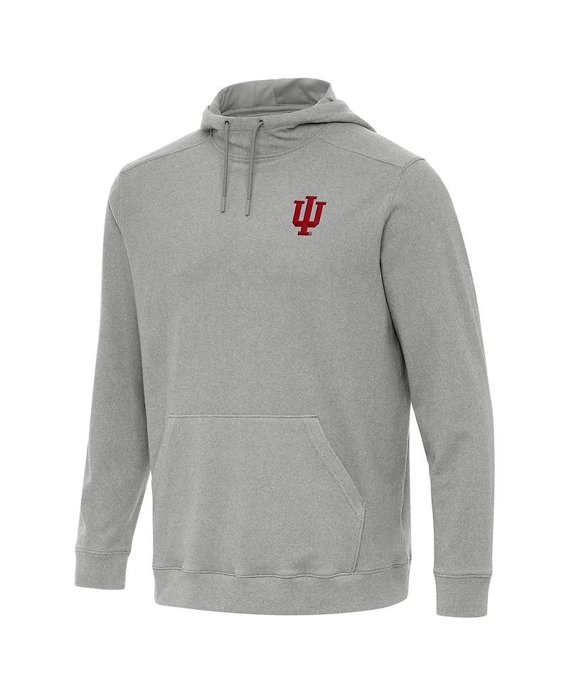 Antigua Men's Heather Indiana Hoosiers Cloud Pullover Hoodie