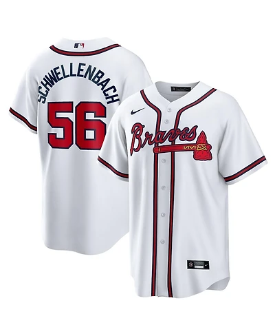 Nike Men's Spencer Schwellenbach White Atlanta Braves Home Replica Jersey