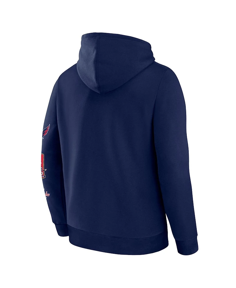 Fanatics Men's Alexander Ovechkin Athletic Navy Washington Capitals Nhl All-Time Leading Goal Scorer Badges Pullover Hoodie