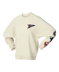 Fanatics Women's Tan Houston Astros Pennant Flag Branded Fleece Pullover Sweatshirt