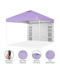 Best Choice Products 10x10ft Easy Setup Pop Up Canopy, Portable Tent w/ Side Wall, 1-Button Push