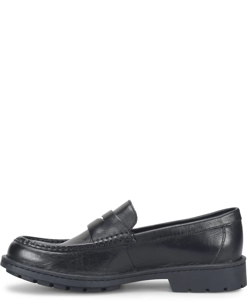 Born Men's Langley Leather Slip On Penny Loafers
