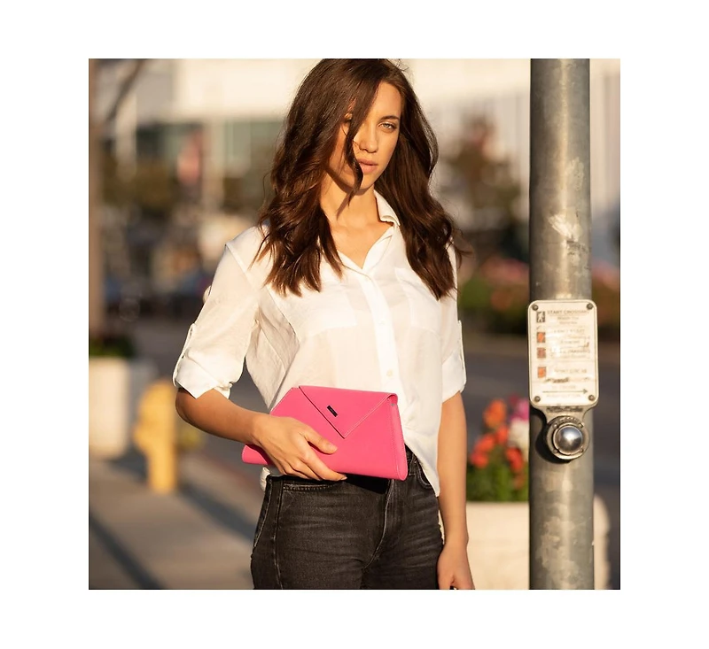 Susu Hot Pink Purse Leather Clutch Bag Crossbody Evening Purse Unique Women's Handbag