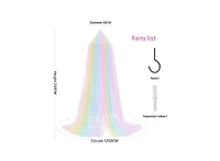 Kate Aurora Breathable Juvi Princess Rainbow Color Hanging Dome Canopy Tent Curtain Drape